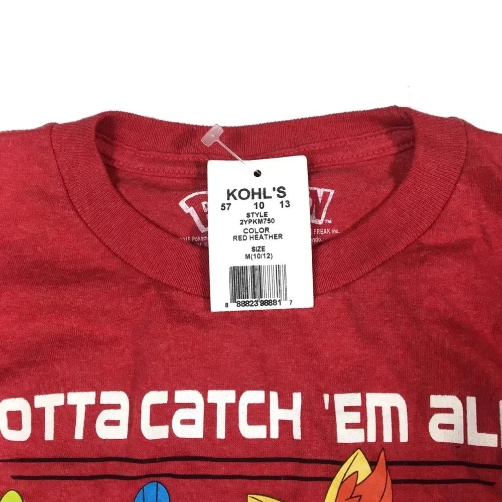 BY49 NWT Boys Pokémon Catch Em All T Shirt M 10/12